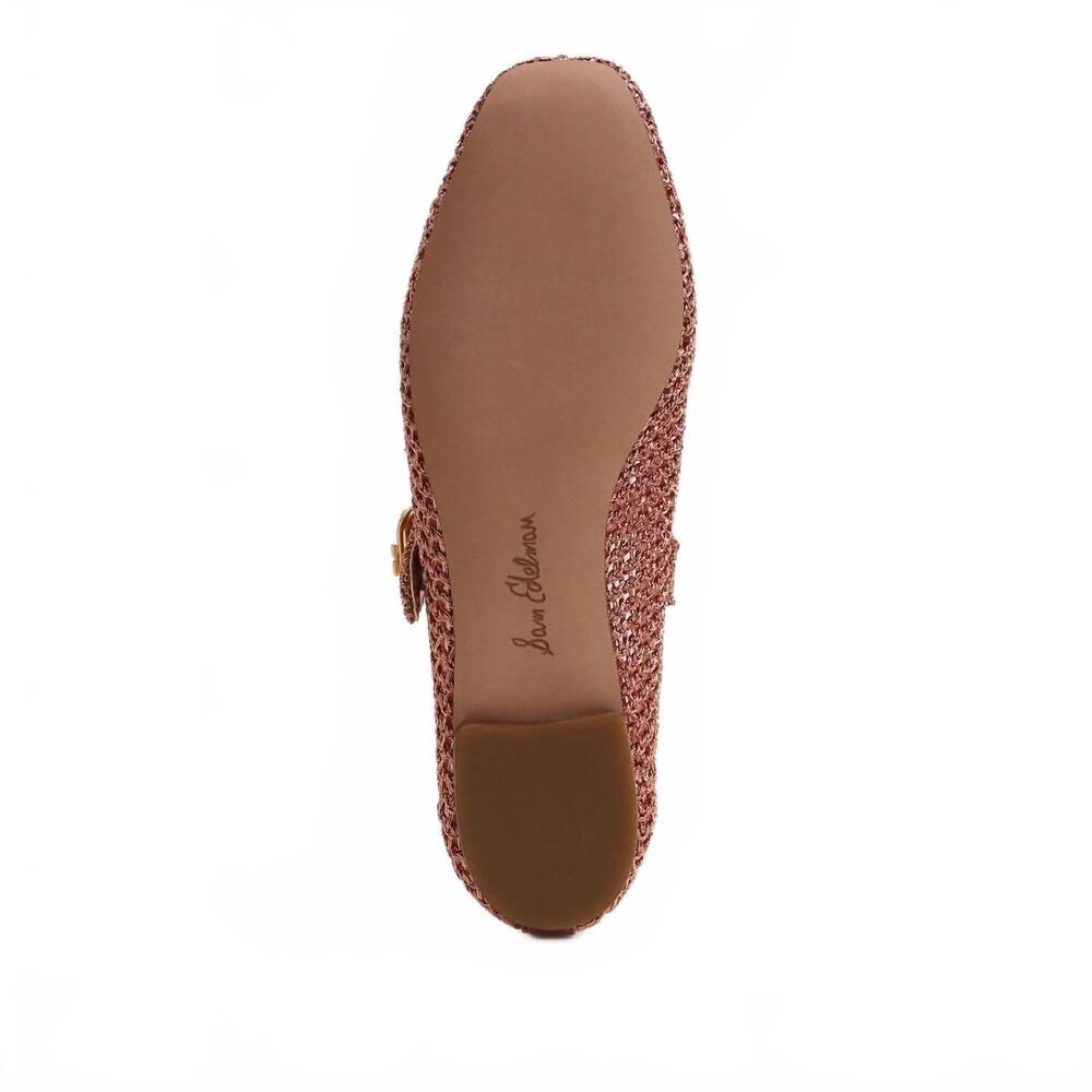 NEW SAM EDELMAN women's michaela knit mary jane flat in indie pink - Picture 7 of 7